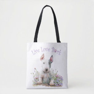 Bull Terrier Dog Mama Floral Tasche