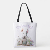 Bull Terrier Dog Mama Floral Tasche (Rückseite)