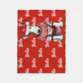 Bull Terrier Dog mit Namen Gemusterte Weihnachten Fleecedecke (Vorderseite)