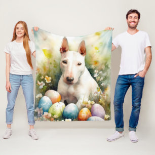 Bull Terrier Dog mit Ostereier Urlaub Fleecedecke