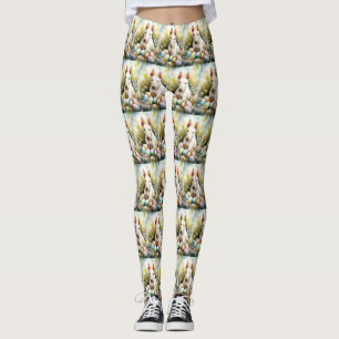Bull Terrier Dog mit Ostereier Urlaub Leggings