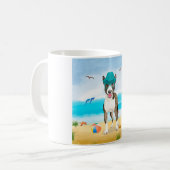 Bull Terrier Dog on Beach Kaffeetasse (Vorderseite Links)