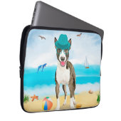 Bull Terrier Dog on Beach Laptopschutzhülle (Vorne Rechts)
