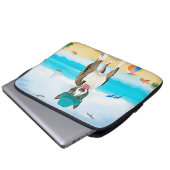 Bull Terrier Dog on Beach Laptopschutzhülle (Vorne Knopf)