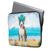Bull Terrier Dog on Beach Laptopschutzhülle (Vorderseite Links)
