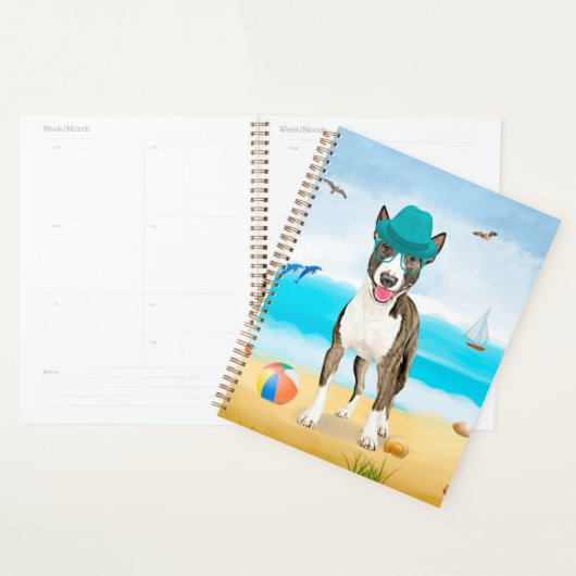 Bull Terrier Dog on Beach Planer (Anzeige)