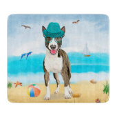 Bull Terrier Dog on Beach Schneidebrett (Vorderseite)