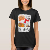 Bull Terrier Dog Pumpkin Herbst Erntedank Es ist T-Shirt (Vorderseite)