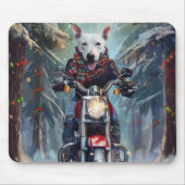 Bull Terrier Dog Riding Motorrad Weihnachten Mousepad (Vorne)