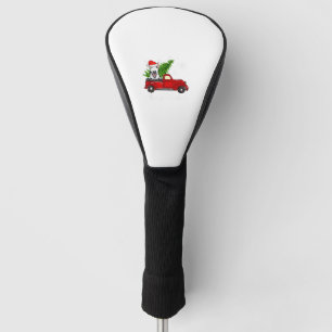 Bull Terrier Dog Riding Red Truck Weihnachtsdekor Golf Headcover