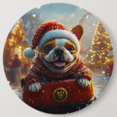 Bull Terrier Dog Roller Untersetzer Weihnachten Button (Vorderseite)