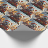 Bull Terrier Dog Roller Untersetzer Weihnachten Geschenkpapier (Ecke)