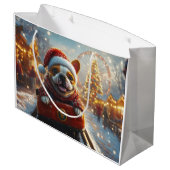 Bull Terrier Dog Roller Untersetzer Weihnachten Große Geschenktüte (Rückseite Schrägansicht)