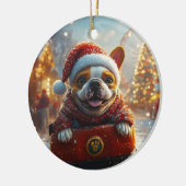 Bull Terrier Dog Roller Untersetzer Weihnachten Keramik Ornament (Links)