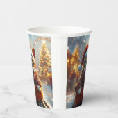 Bull Terrier Dog Roller Untersetzer Weihnachten Pappbecher (Rechts)