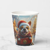 Bull Terrier Dog Roller Untersetzer Weihnachten Pappbecher (Vorderseite)
