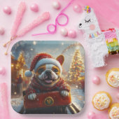 Bull Terrier Dog Roller Untersetzer Weihnachten Pappteller (Party)