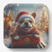 Bull Terrier Dog Roller Untersetzer Weihnachten Pappteller (Vorderseite)