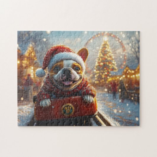 Bull Terrier Dog Roller Untersetzer Weihnachten Puzzle (Horizontal)