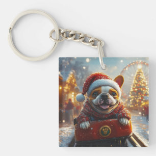 Bull Terrier Dog Roller Untersetzer Weihnachten Schlüsselanhänger