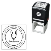 Bull Terrier Dog Rücksendeadresse Briefmarke selbs Permastempel (Beispiel)
