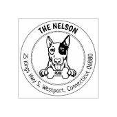 Bull Terrier Dog Rücksendeadresse Gummistempel (Prägung)