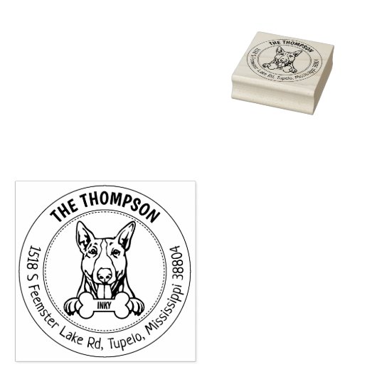 Bull Terrier Dog Rücksendeadresse Gummistempel (Stempel)