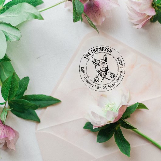 Bull Terrier Dog Rücksendeadresse Gummistempel