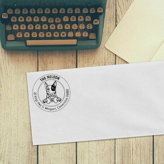Bull Terrier Dog Rücksendeadresse Gummistempel