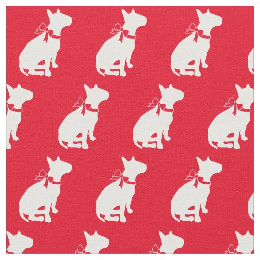 Bull Terrier Dog Silhouette Red Stoff (Nahaufnahme)