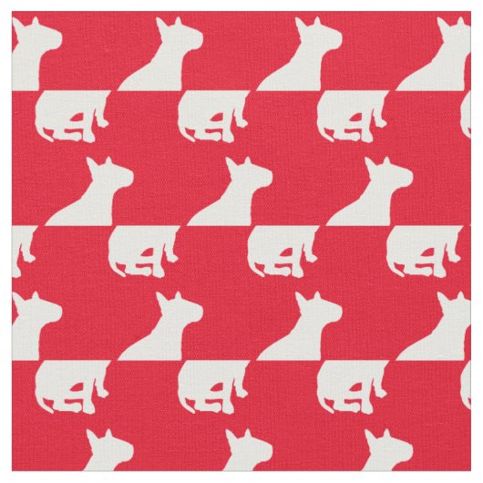Bull Terrier Dog Silhouette Red Stoff (Nahaufnahme)
