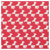 Bull Terrier Dog Silhouette Red Stoff (Muster)
