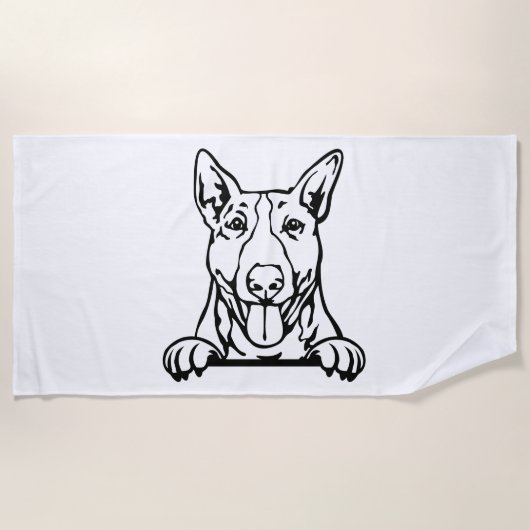 Bull Terrier dog Strandtuch (Vorderseite)