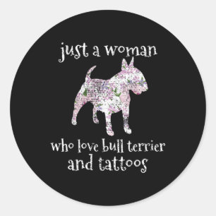 Bull Terrier Dog Tattoo _1 Runder Aufkleber