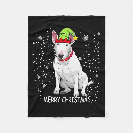 Bull Terrier Dog Tree Christmas Sweater Xmas Dogs  Fleecedecke (Vorderseite)