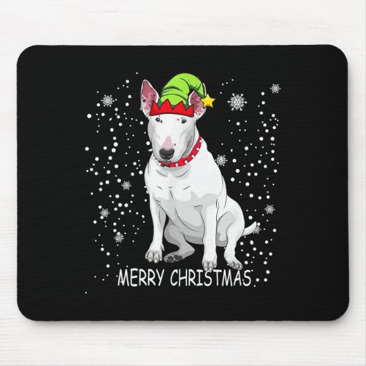 Bull Terrier Dog Tree Christmas Sweater Xmas Dogs Mousepad (Vorne)