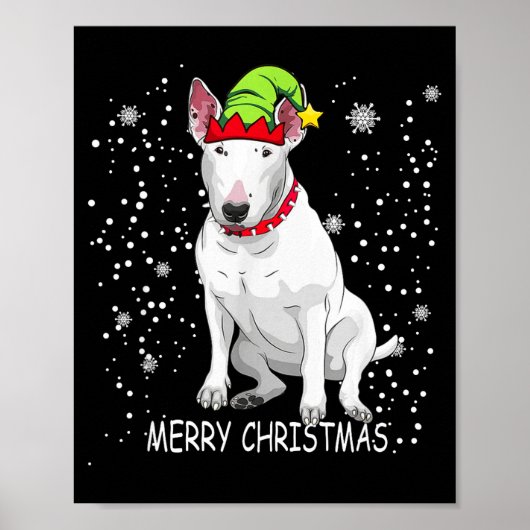 Bull Terrier Dog Tree Christmas Sweater Xmas Dogs Poster (Vorne)