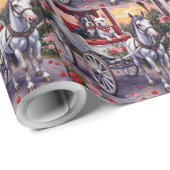 Bull Terrier Dog Valentine's Day Geschenkpapier (Rolleneckpunkt)