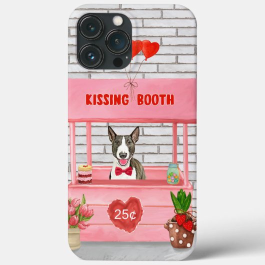 Bull Terrier Dog Valentine's Day Kissing Booth Case-Mate iPhone Hülle (Rückseite)