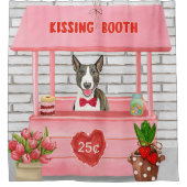 Bull Terrier Dog Valentine's Day Kissing Booth Duschvorhang (Vorderseite)