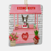 Bull Terrier Dog Valentine's Day Kissing Booth Keramikornament (Rechts)