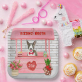 Bull Terrier Dog Valentine's Day Kissing Booth Pappteller (Party)