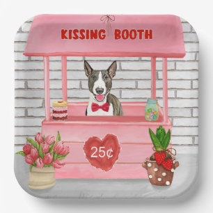 Bull Terrier Dog Valentine's Day Kissing Booth Pappteller