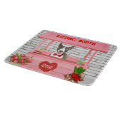 Bull Terrier Dog Valentine's Day Kissing Booth Schneidebrett (Ecke)