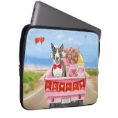 Bull Terrier Dog Valentine's Day Lkw Herz Laptopschutzhülle (Vorne Rechts)