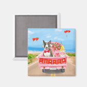 Bull Terrier Dog Valentine's Day Lkw Herz Magnet (Vorderseite/Rückseite)