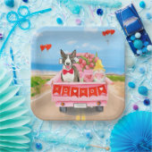 Bull Terrier Dog Valentine's Day Lkw Herz Pappteller (Party)