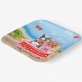 Bull Terrier Dog Valentine's Day Lkw Herz Pappteller (Gewinkelt)