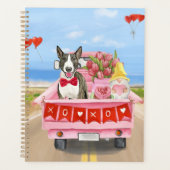 Bull Terrier Dog Valentine's Day Lkw Herz Planer (Vorderseite)