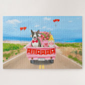 Bull Terrier Dog Valentine's Day Lkw Herz Puzzle (Horizontal)